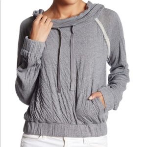 Free People Gray Cropped Hoodie